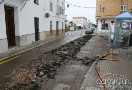 Iniciadas las obras del Colector de la calle Santiago en Llerena 