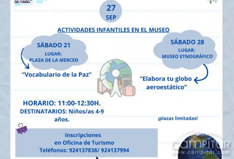 Celebración del Día Mundial del Turismo con actividades infantiles: "Turismo y Paz"