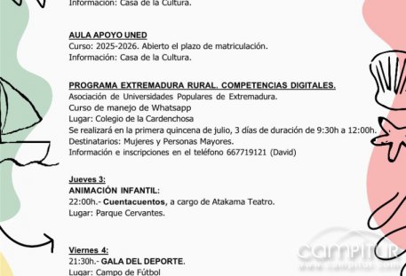 Azuaga se llena de cultura y ocio en julio con una intensa programación para todos los públicos