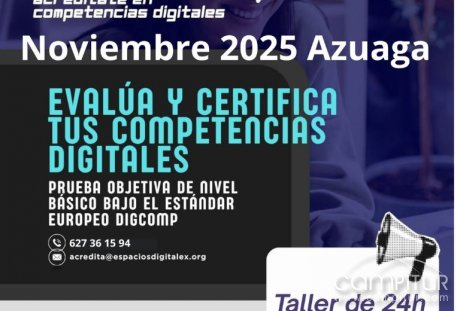 Azuaga acogerá en noviembre el programa “Acredita”: certifícate en competencias digitales