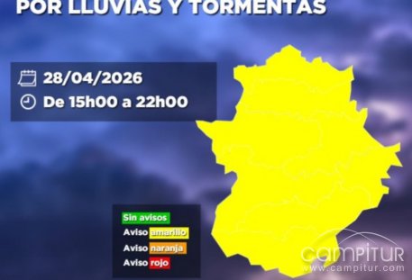Extremadura, en aviso amarillo
