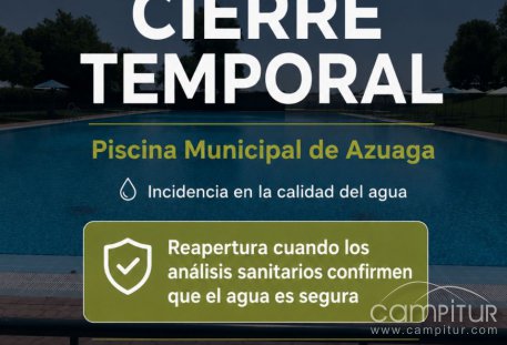 La piscina municipal de Azuaga cierra temporalmente por una incidencia sanitaria